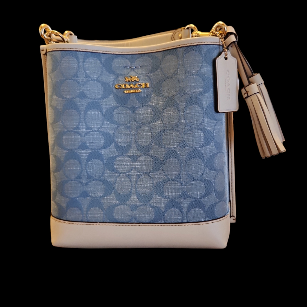 Coach Light Blue Denim Mollie Bucket Bag